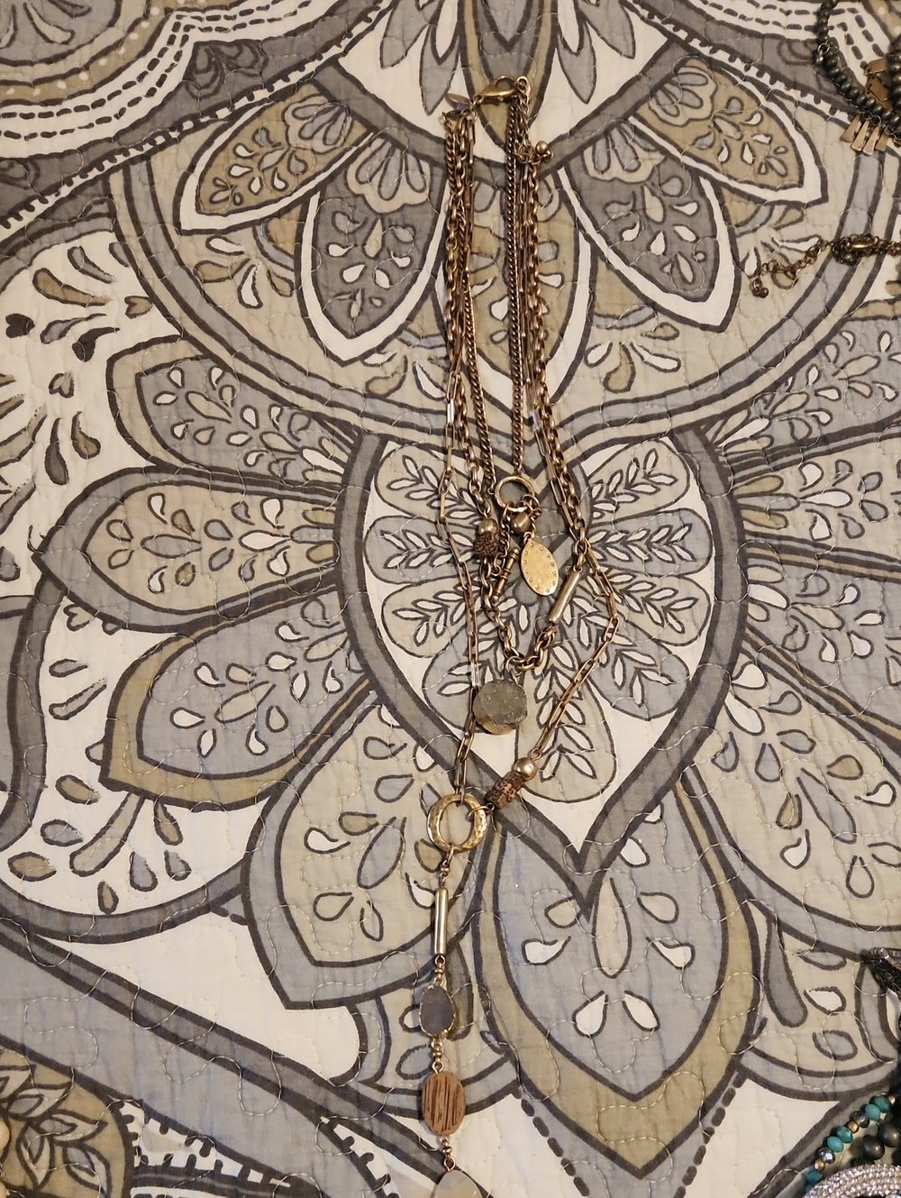 Chico's Gold-Tone Layered 3 In 1 Pendant Necklace